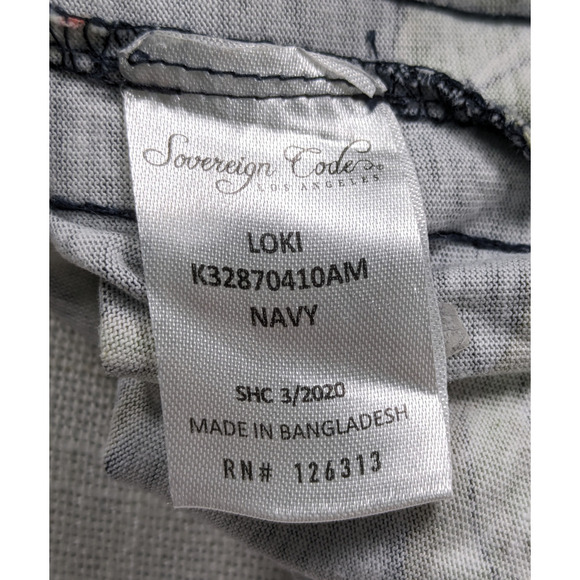 Sovereign Code Men's Tropical Print T Shirt with Stripe Trim Size L - Picture 5 of 7